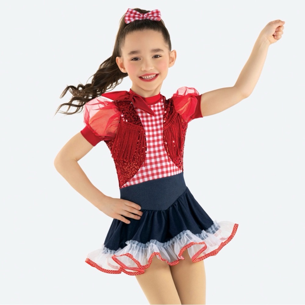 Revolution Dancewear Wild West Costume MC/LC Red Blue Cowgirl